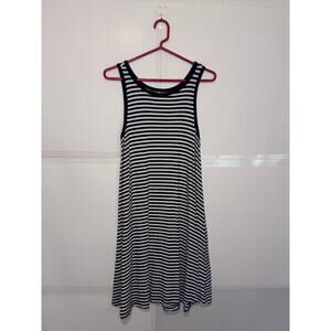Old Navy Black & White Sleeveless Swing Midi Dress Sz M